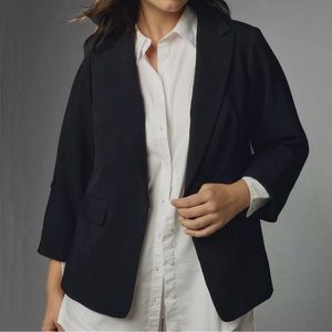 Anthropologie Maeve Roll-Sleeve Blazer